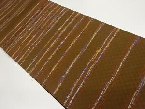 作家物　横段模様織出し洒落袋帯